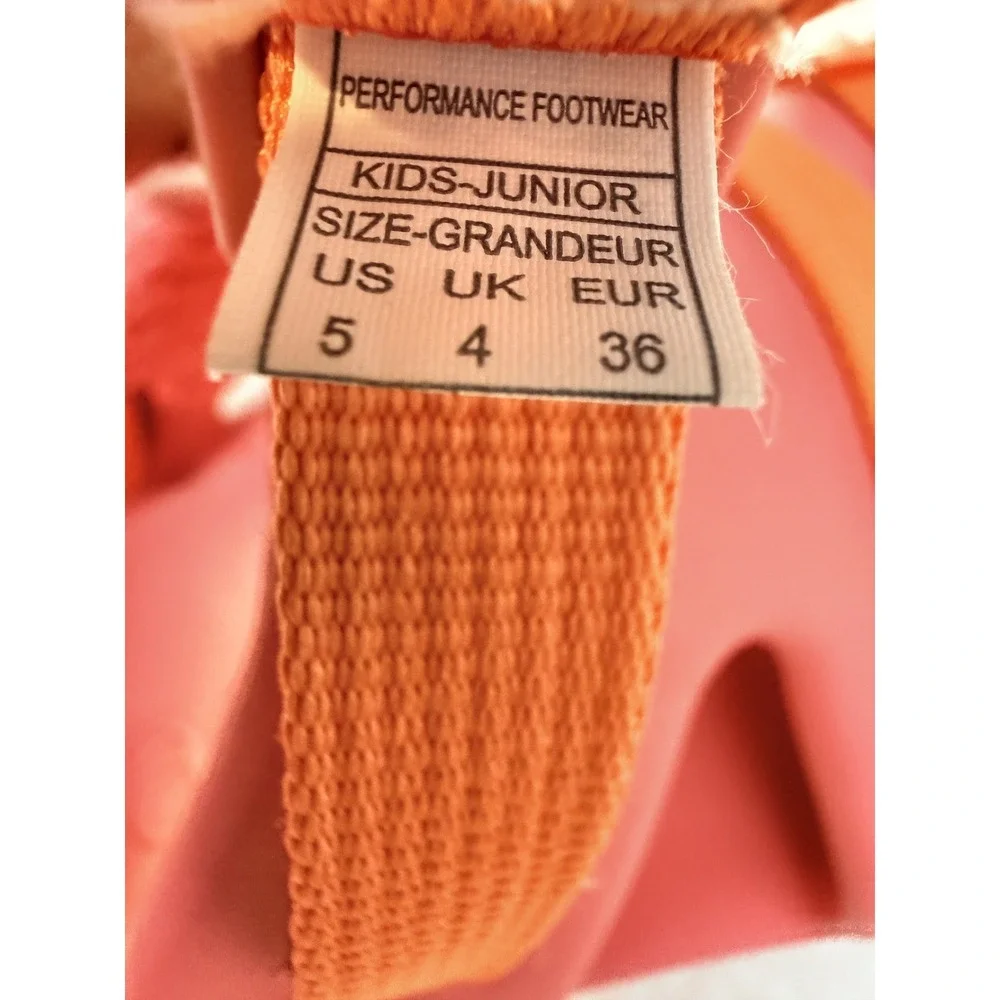 Chaco Kids/Girls Coral Pink Orange Adjustable Strap Sandals Outdoor Sz 5 EU 36